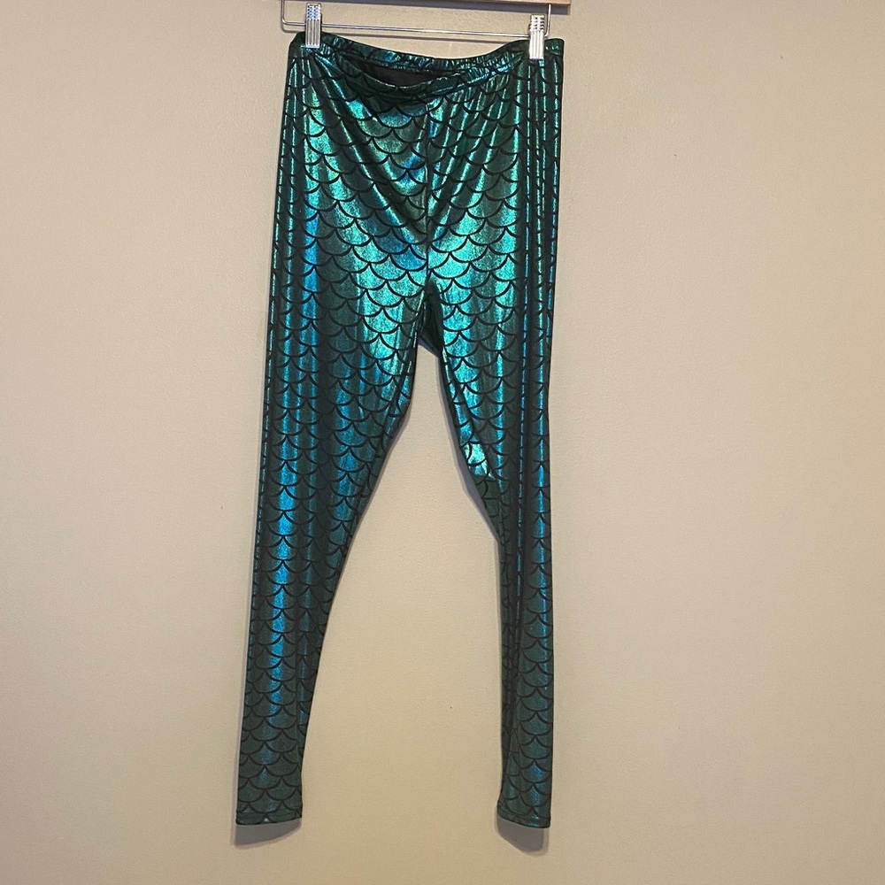 Shimmering Teal Mermaid Leggings
